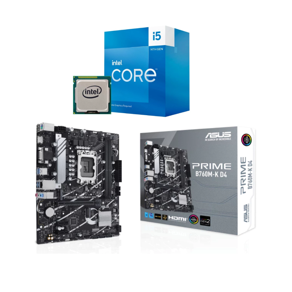 INTEL ASUS INTEL Core I5-14400F + ASUS Prime B760M-K D4 Motherboard