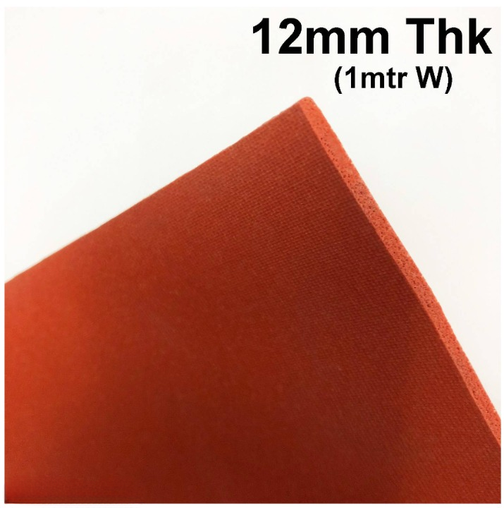 12MM THICK RED SILICONE SPONGE RUBBER SHEET CLOSED CELL SILICONE FOAM GASKET ROUGH SURFACE (RS-SHT-R-SP-12x1x5-1m)