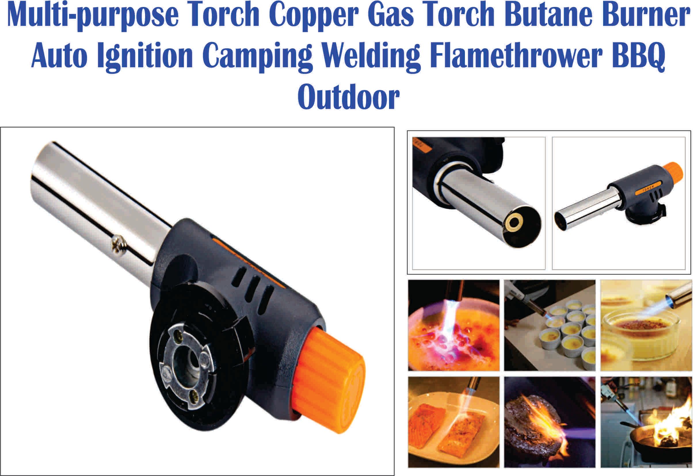 OCHA Multi-purpose Torch Copper Gas Torch Butane Burner Auto Ignition Camping Welding Flamethrower BBQ Outdoor C WS-502