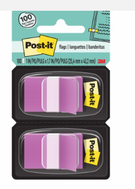 3M POST IT FLAGS 1" X 1.7" (680-RD2) 100'S -ALL COLOUR