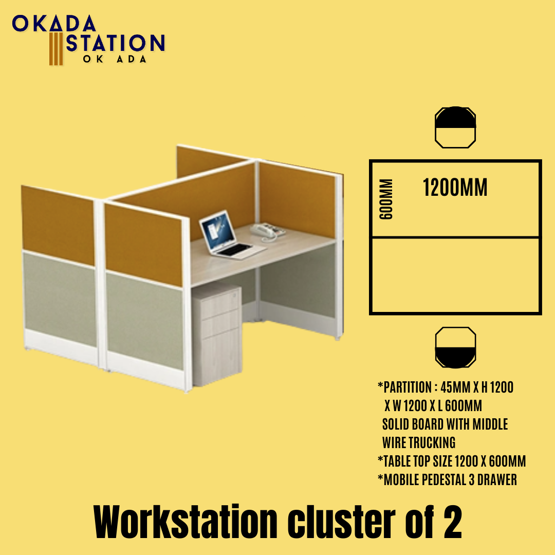 vs OFFICE TABLE WORKSTATION CLUSTER OF 2 / WORKSTATION / CLUSTER OF 2 / OFFICE FURNITURE / 2 SEAT / OFFICE WORKSTATION