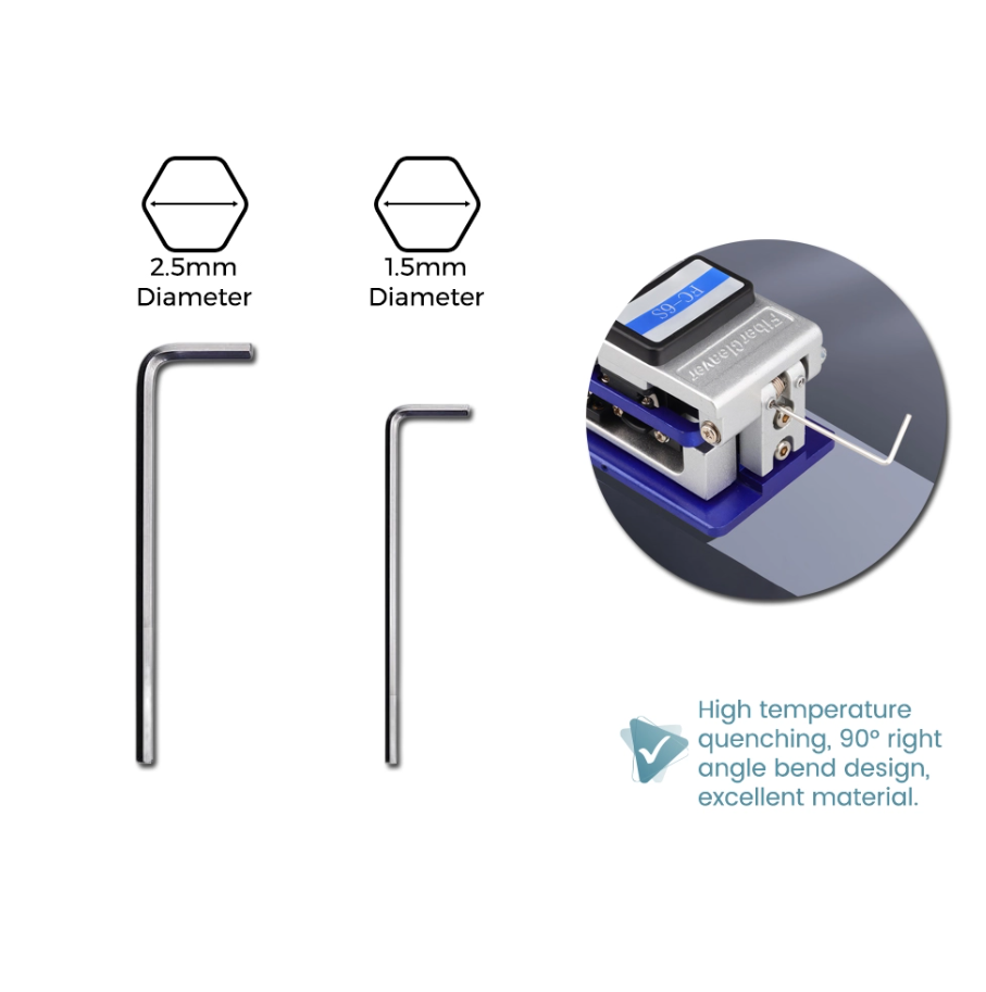 FIBER OPTIC CLEAVER EXCLUSIVE REPAIR ALLEN KEYS TOOL FOR FC-6S 1.5MM & 2.5MM DIAMETER (2PCS)