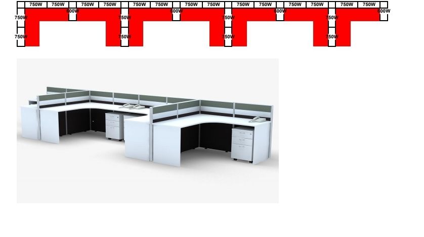 Workstation Untuk Mereka Dan Membuat 7 Paxs Workstation (60mm System)