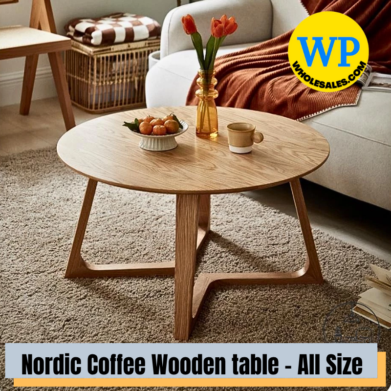 Nordic Round Coffee Wooden table - All Size / Round Coffee Table / Wooden Table / Round Shape Table / Lounge Table / Nordic Style / Table / Meja Kopi / Meja Kayu / Meja Rehat / Meja