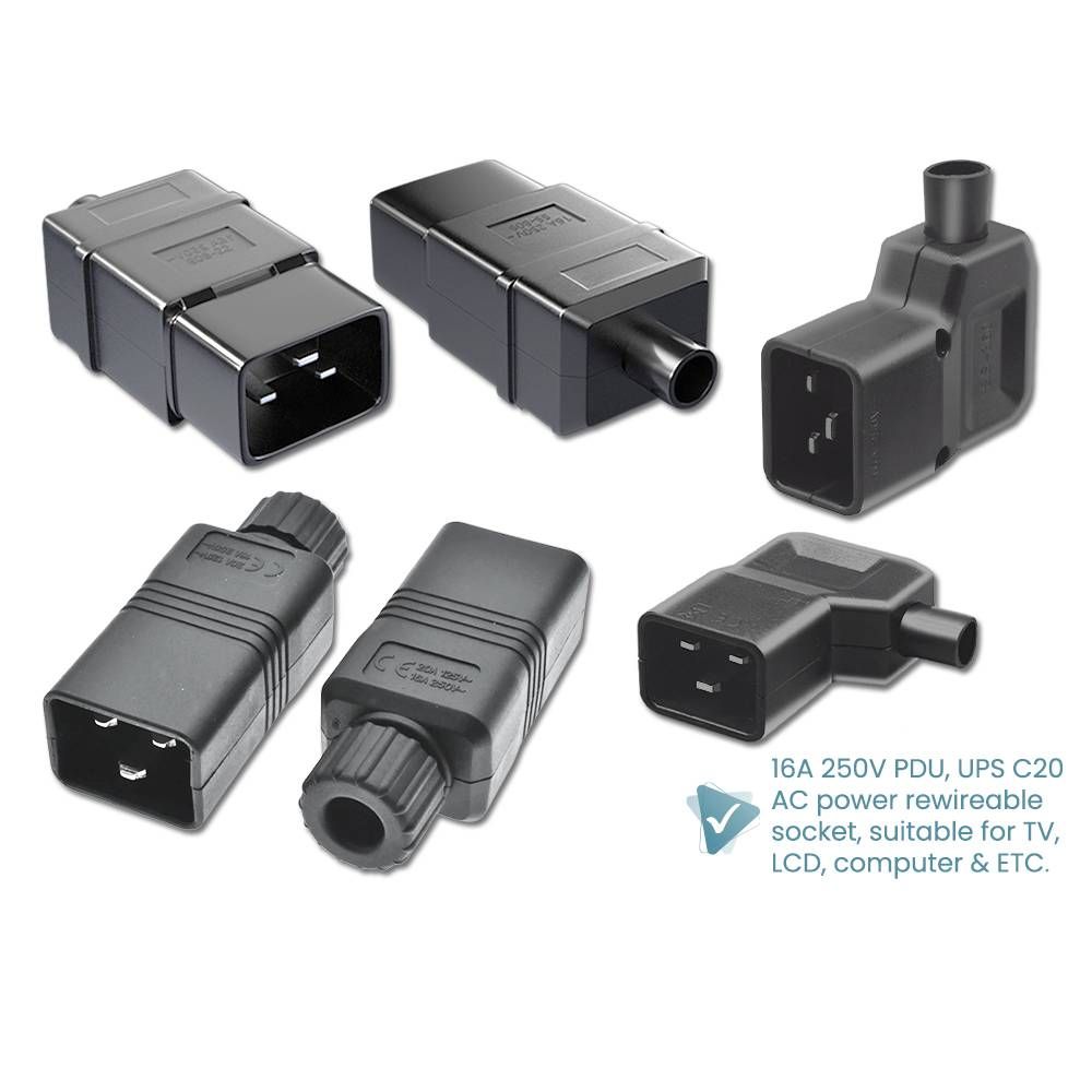 IEC320 C20 REWIREABLE SOCKET CONNECTOR