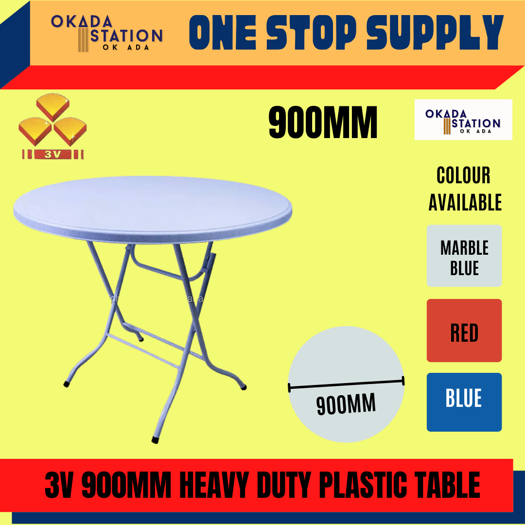 3V Plastic Table Round 3' / 3V / Table / Plastic Table / DIAMETER 900MM / 3V Table / Office Table / 3V Plastic Table Round 3'