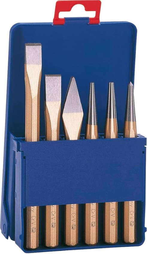RENNSTEIG 4210010 STRIKING TOOLS SET WITH PLASTIC CASE (6PCS)