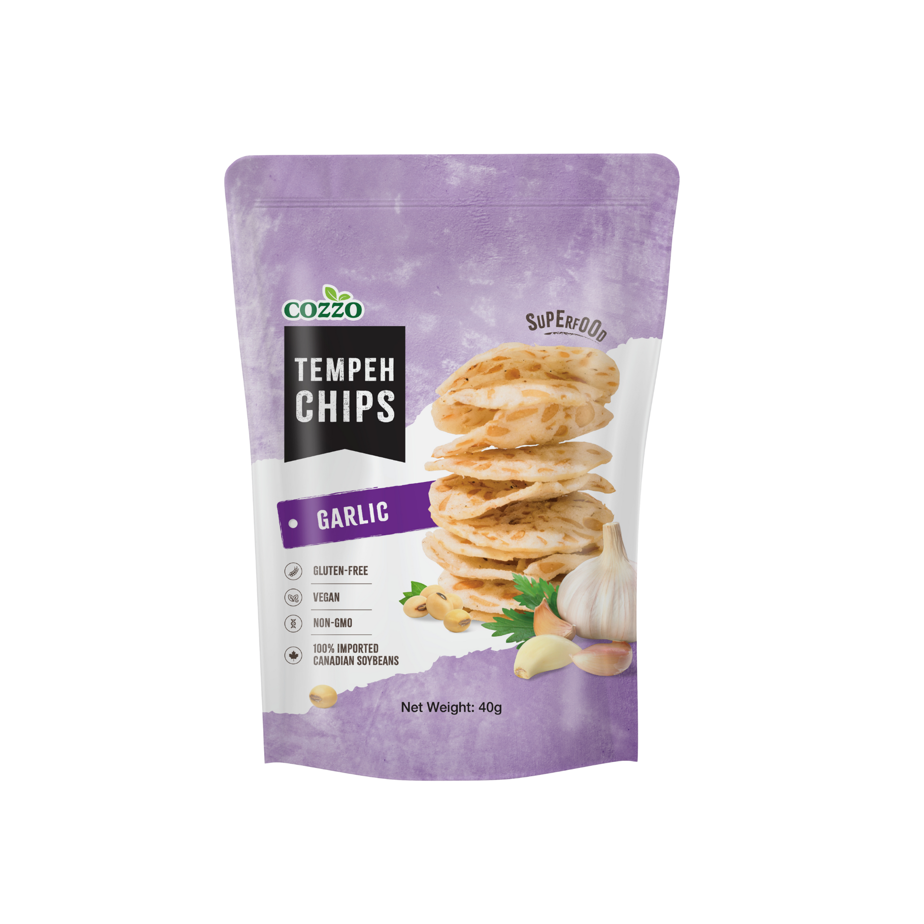Cozzo Tempeh Chips Garlic 40g x 12