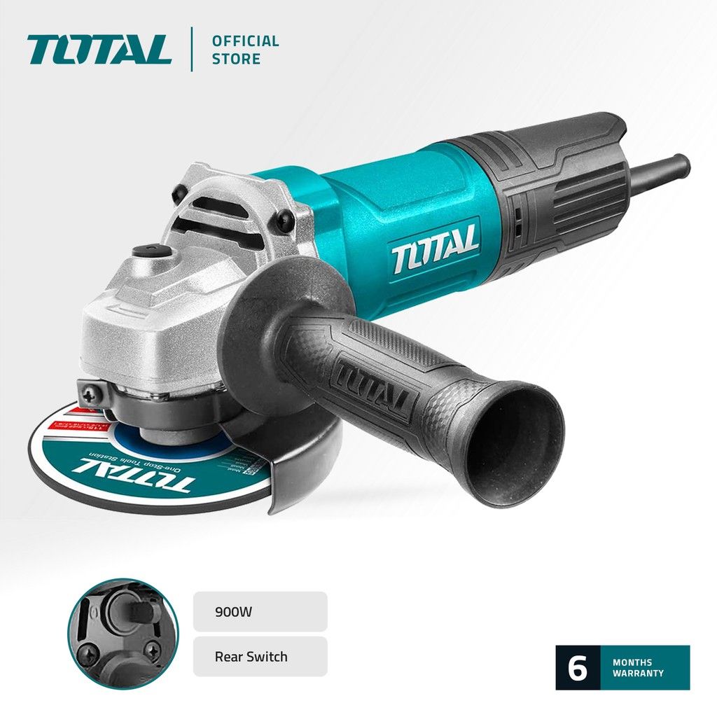 TOTAL TG10910056 ANGLE GRINDER (ON / OFF SWITCH LOCATED AT THE REAR OF MACHINE.)