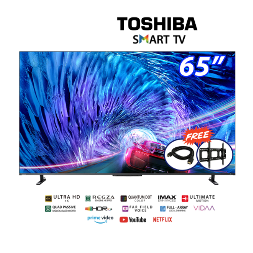 Toshiba 65" Quantum 4K 144Hz Direct LED Gaming Smart TV 65Z670MP [Free Bracket + HDMI Cable]