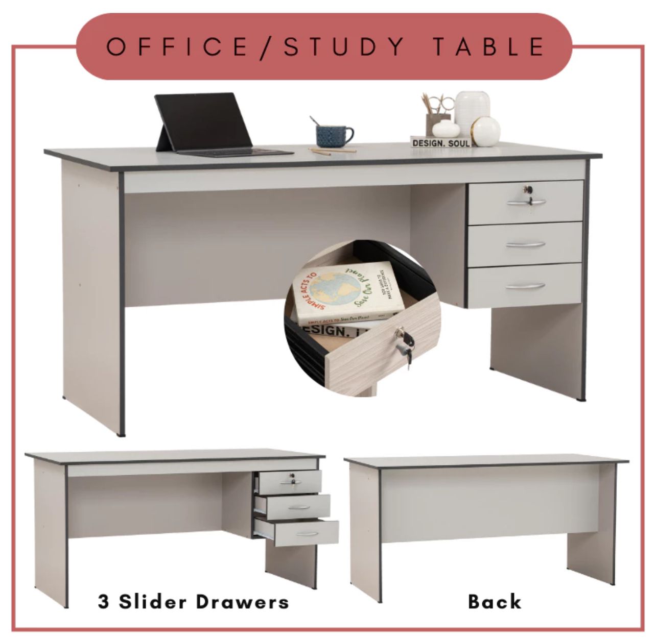 Meja Pejabat Office Table / Study Table / Meja Pejabat / Meja Belajar