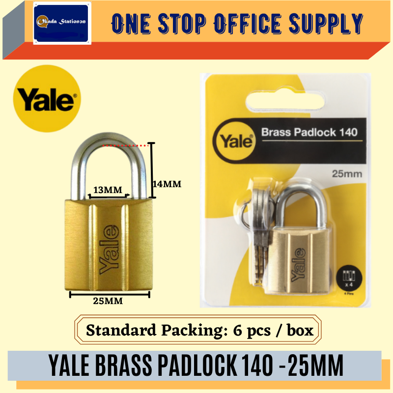 YALE BRASS PADLOCK V140 - 25MM /Yale /Padlock /Brass Padlock/V140 /25mm /Heavy Duty Padlock /Yale Brass Padlock