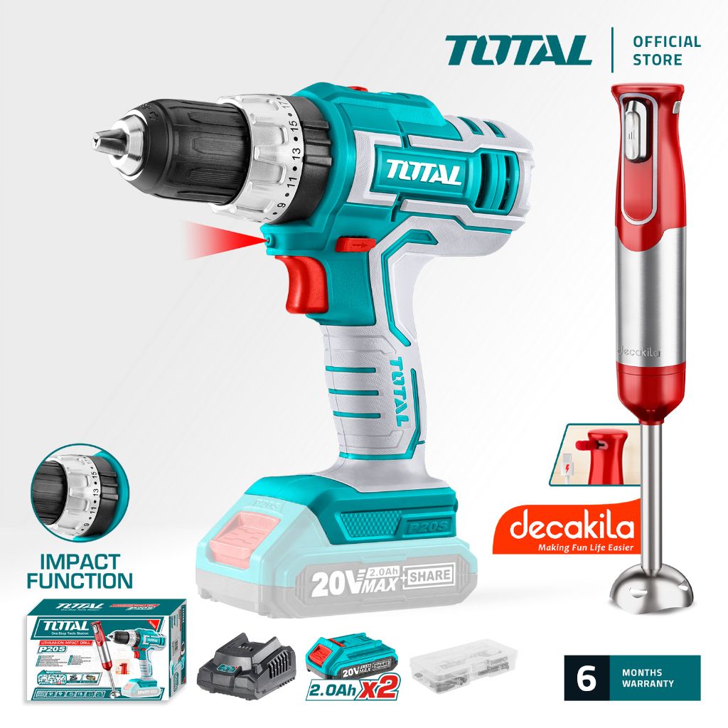 TOTAL TOSLI22112 LI-ION CORDLESS 2 PCS COMBO KIT