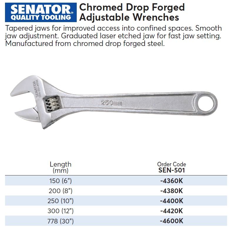 senator adjustable spanner 30"