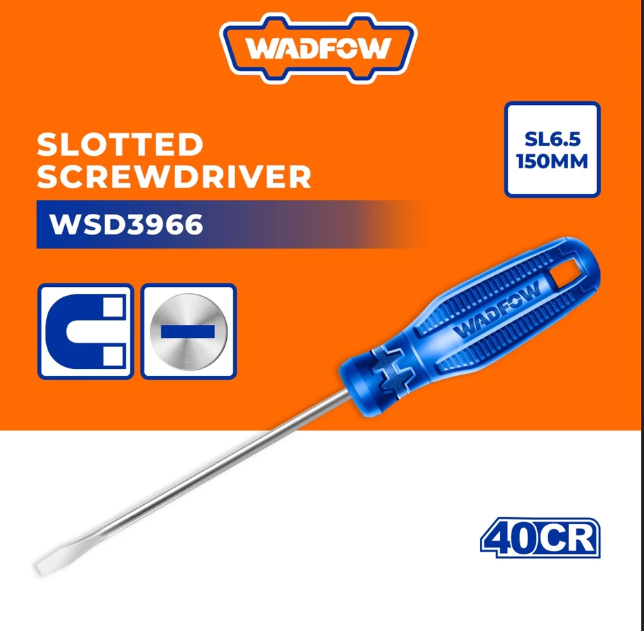 WADFOW SLOTTED SCREWDRIVER SL6.5 STEEL (150MM/40CR) (WSD3966)
