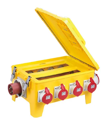Portable Outdoor Outlet: Heavy-Duty Weatherproof Power Distribution Box with Multiple 220V/380V Sockets for Industrial Use
