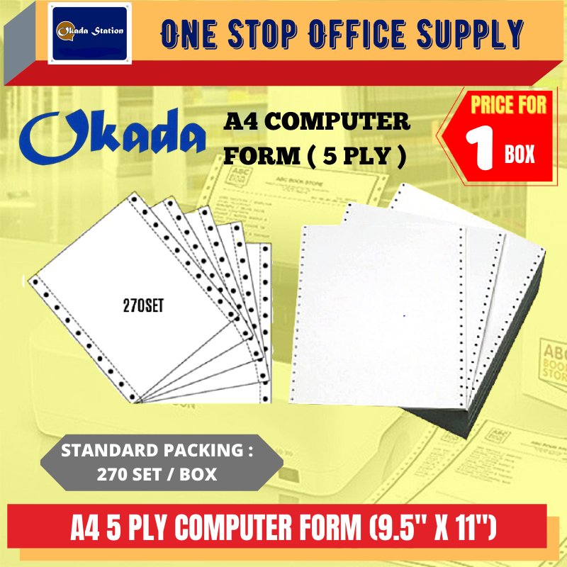 COMPUTER PAPER A4 5 PLY NCR COMPUTER PAPER -270SETS /Computer Paper /Computer Form /A4 Size /5 Ply Computer Paper