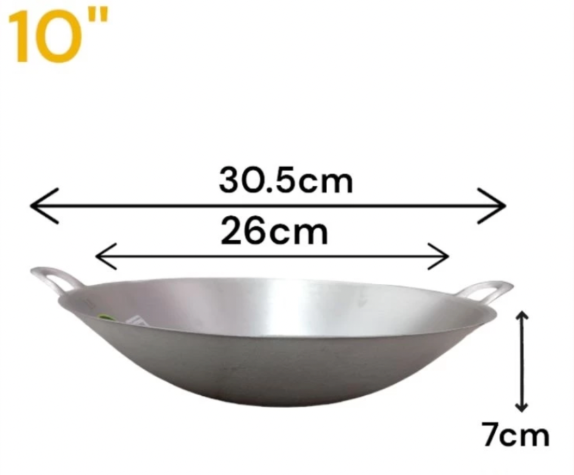 10" Kuali Aluminium/Kuali Tebal/Kuali Memasak/Kuali Thailand/ Aluminium Wok