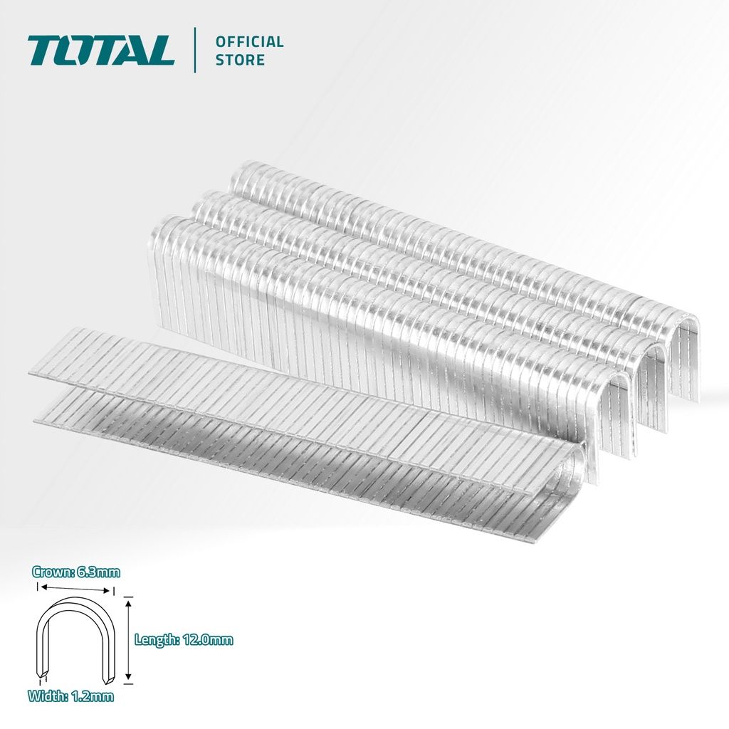 TOTAL U-SHAPED STAPLES FOR 3 IN 1 STAPLE GUN THT31143 (CROWN 6.3MM X 12MM X 1.2MM/1000 PCS/PACK) THT39124