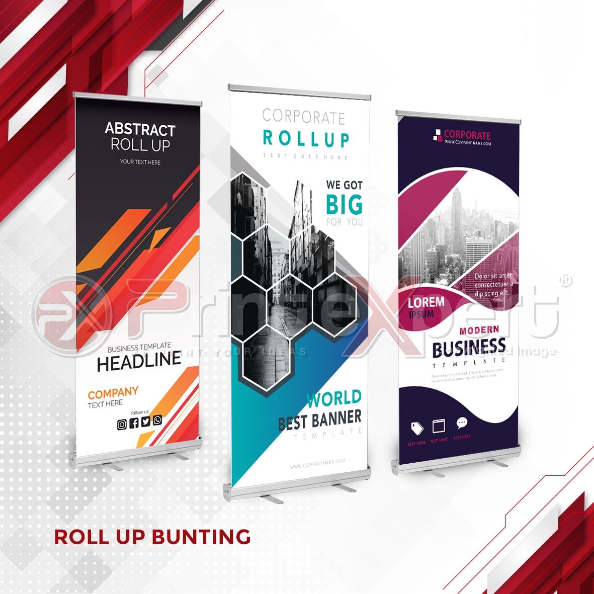 OEM ROLL UP BUNTING PRINT ONLY 80CM x 200cm (OWN DESIGN)