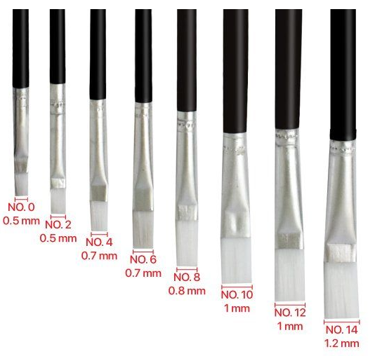PAINTING BRUSH 577 NYLON PAINT TOOLS / WATERCOLOUR (VARIOUS SIZES - 12PIECES)