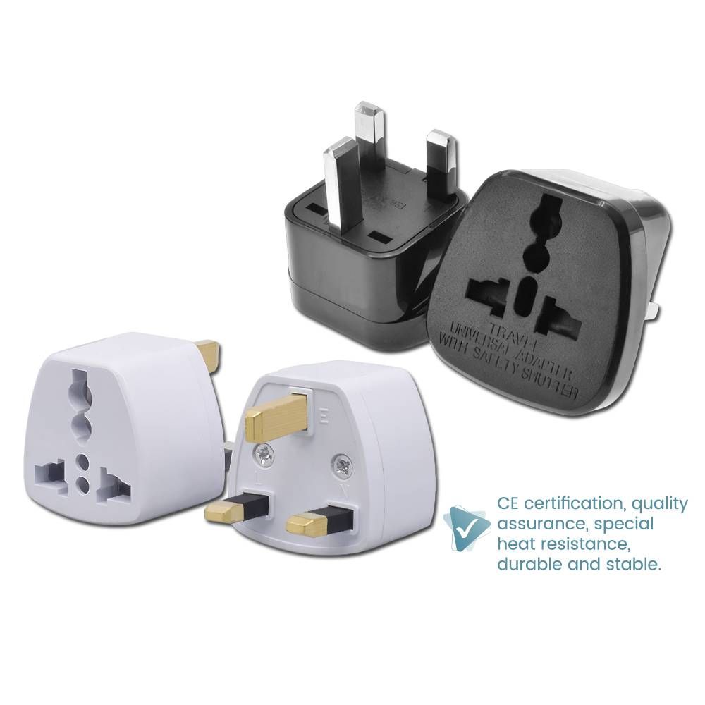 UNIVERSAL UK 3PIN TRAVEL ADAPTER PLUG SOCKET (LARGER SURFACE)