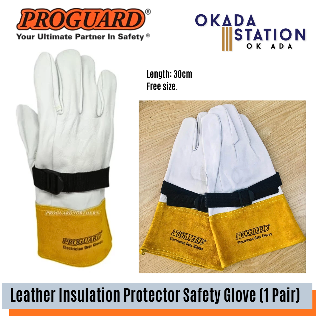 PROGUARD - ELSEC LEATHER INSULATION PROTECTOR SAFETY GLOVE / ELECTRICIAN OVER GLOVES / ANTI-STATIC GLOVES / INSULATION GLOVE / WORK GLOVES / HAND PROTECTION / SAFETY GLOVE / GLOVE