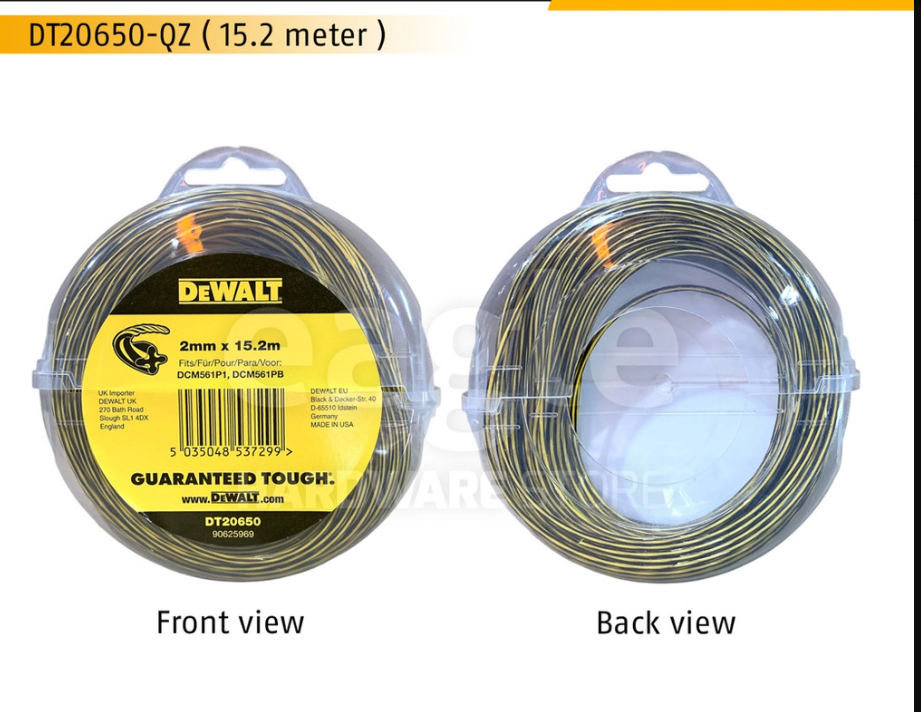 DEWALT 2.0MM TRIMMER LINE, 1PC ( DT20650-QZ, DT20650, DT20651-QZ, DT20651, DCMST561 )