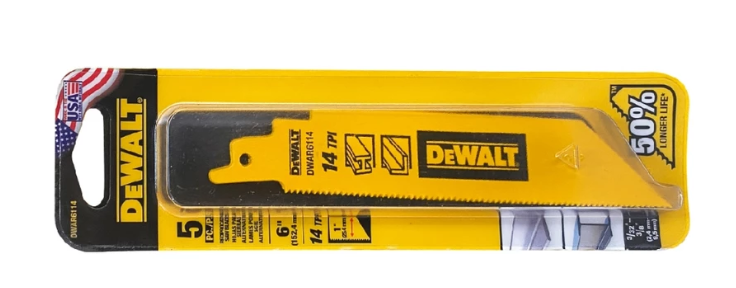 Dewalt DEWALT 6IN 14 TPI RECIP SAW BLD 5 CT