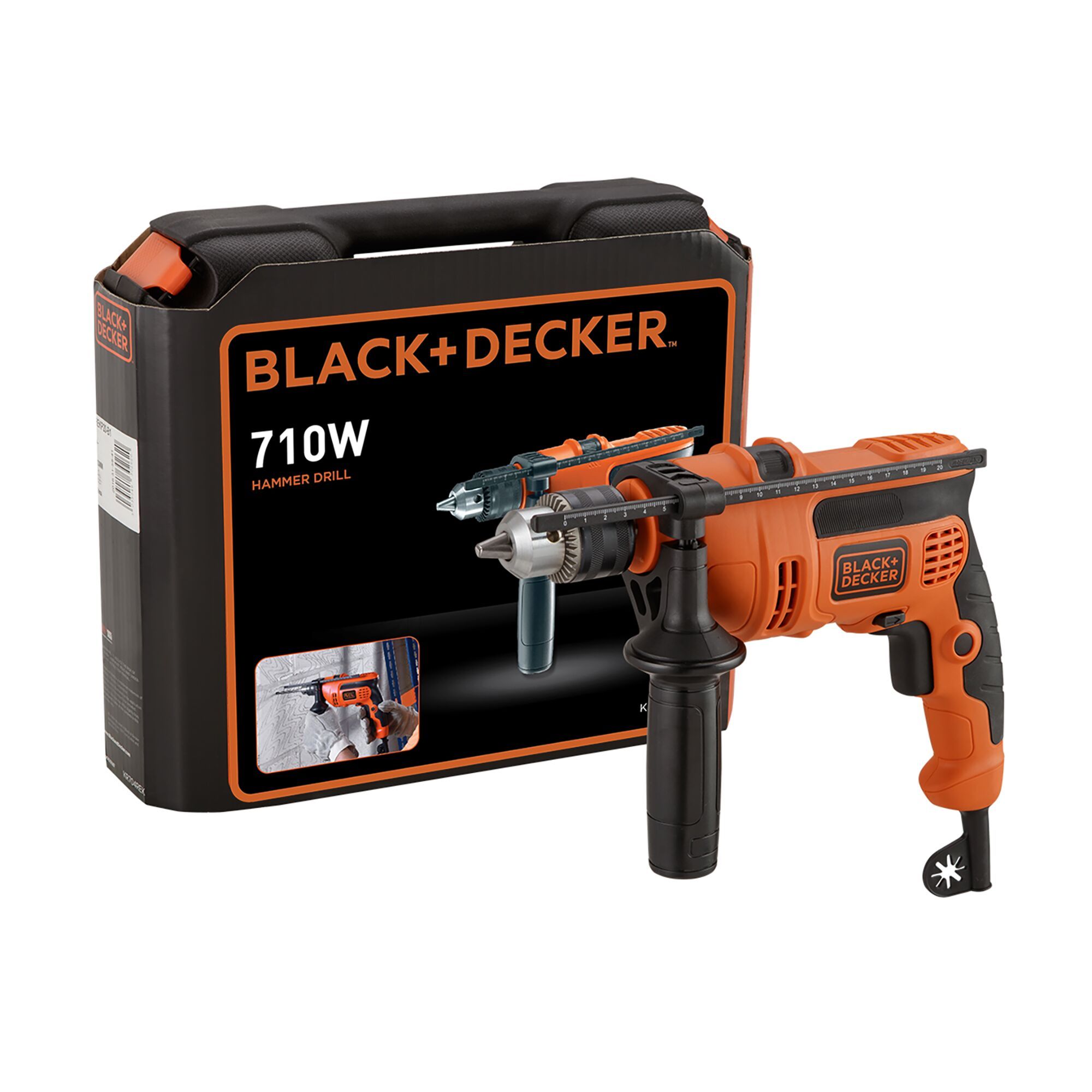 Black & Decker 710W 13mm  Hammer Drill with Kitbox