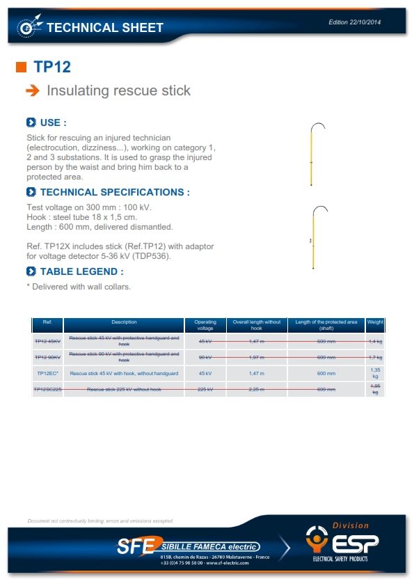 NA Sibille Rescue Pole with Hook - TP12EC