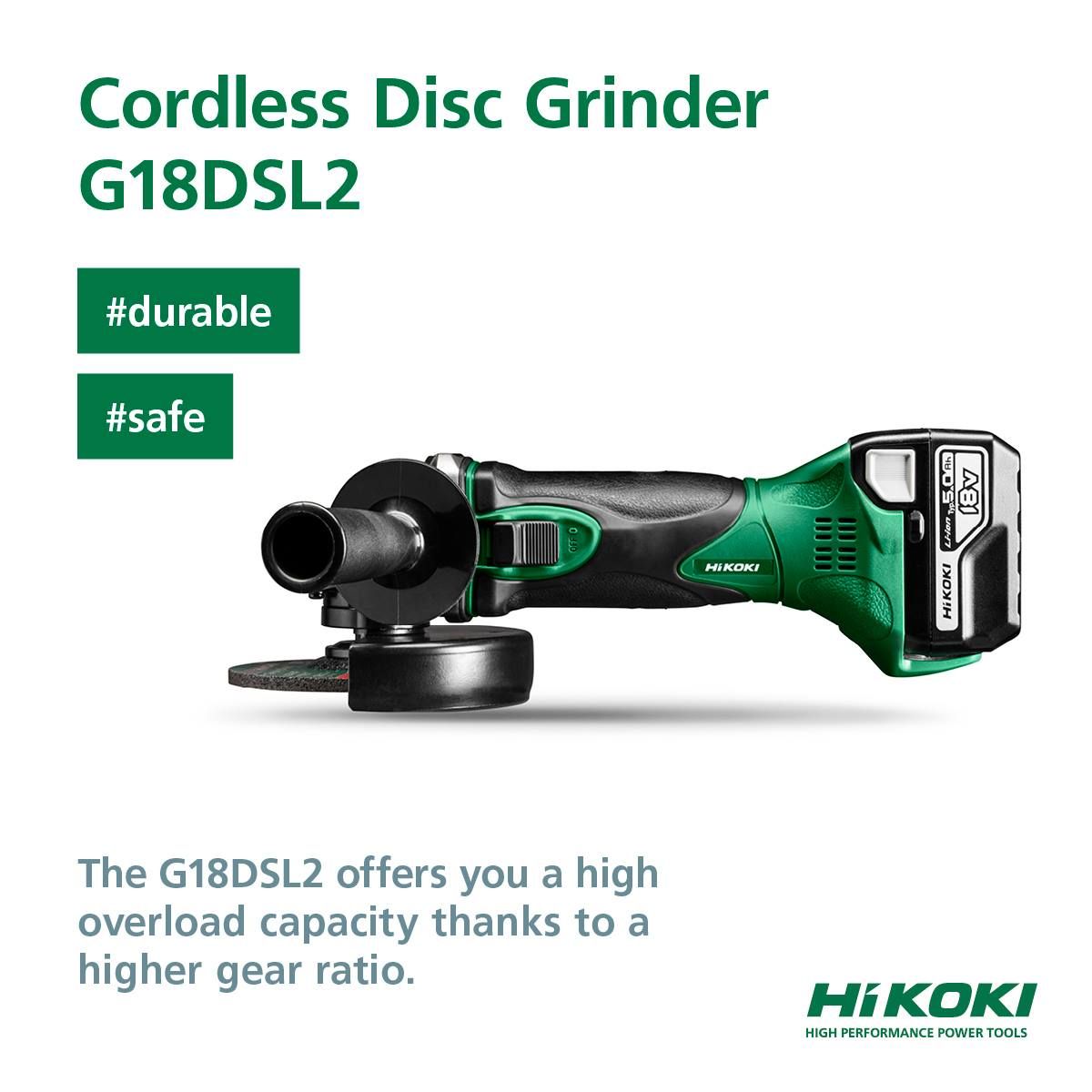 HiKOKI 4" Cordless Disc Grinder G18DSL2