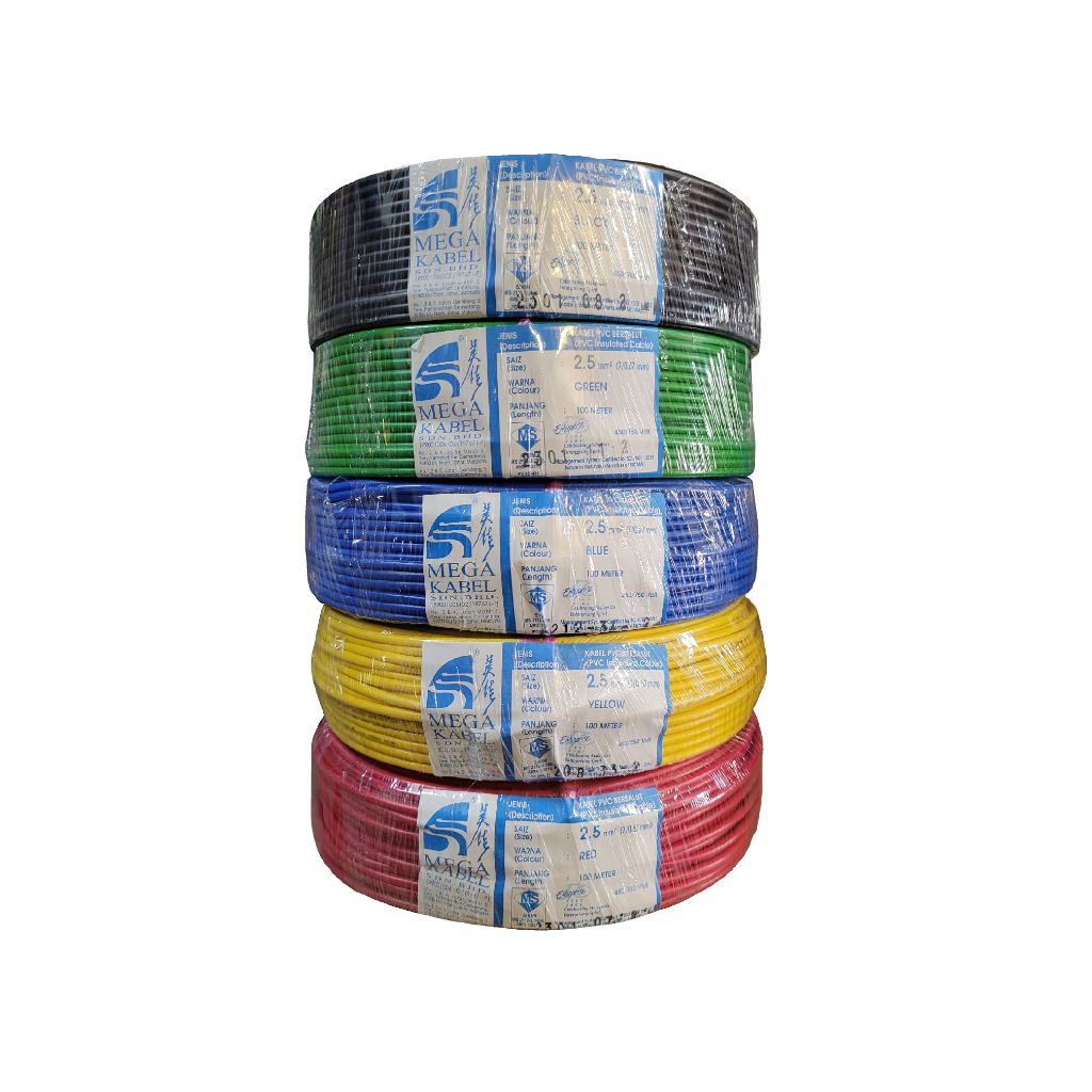 MEGA Kabel 4MM² MEGA Kabel Insulated PVC 100% Pure Copper Cable (SIRIM APPROVE)