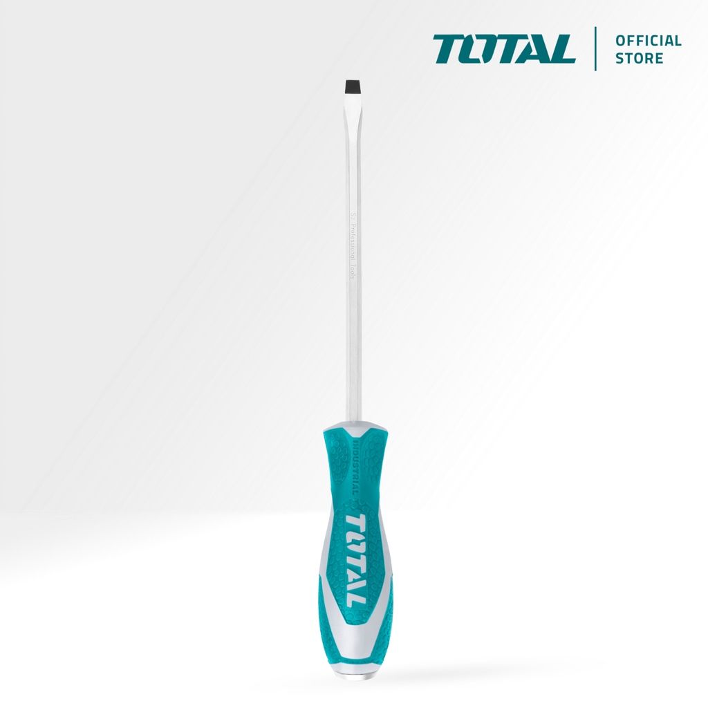 TOTAL SLOTTED GO-THROUGH SCREWDRIVER FLAT HEAD S2 ALLOY & SHOCK RESISTING STEEL (SL 8.0MM X 200MM) THTGTS8200
