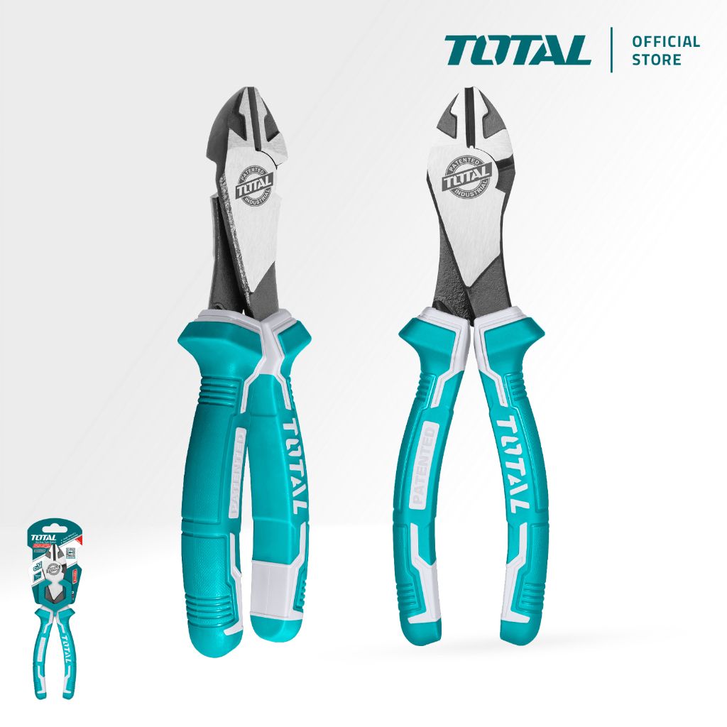 TOTAL HEAVY-DUTY DIAGONAL CUTTING PLIERS BLACK FINISH & POLISHED STEEL WITH DOUBLE DIPPED GRIP HANDLE (7") THT27716