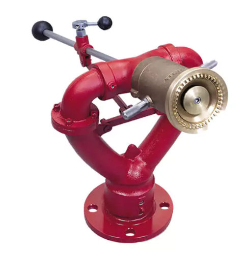 Manual operated lever control fire monitor (Double waterway)