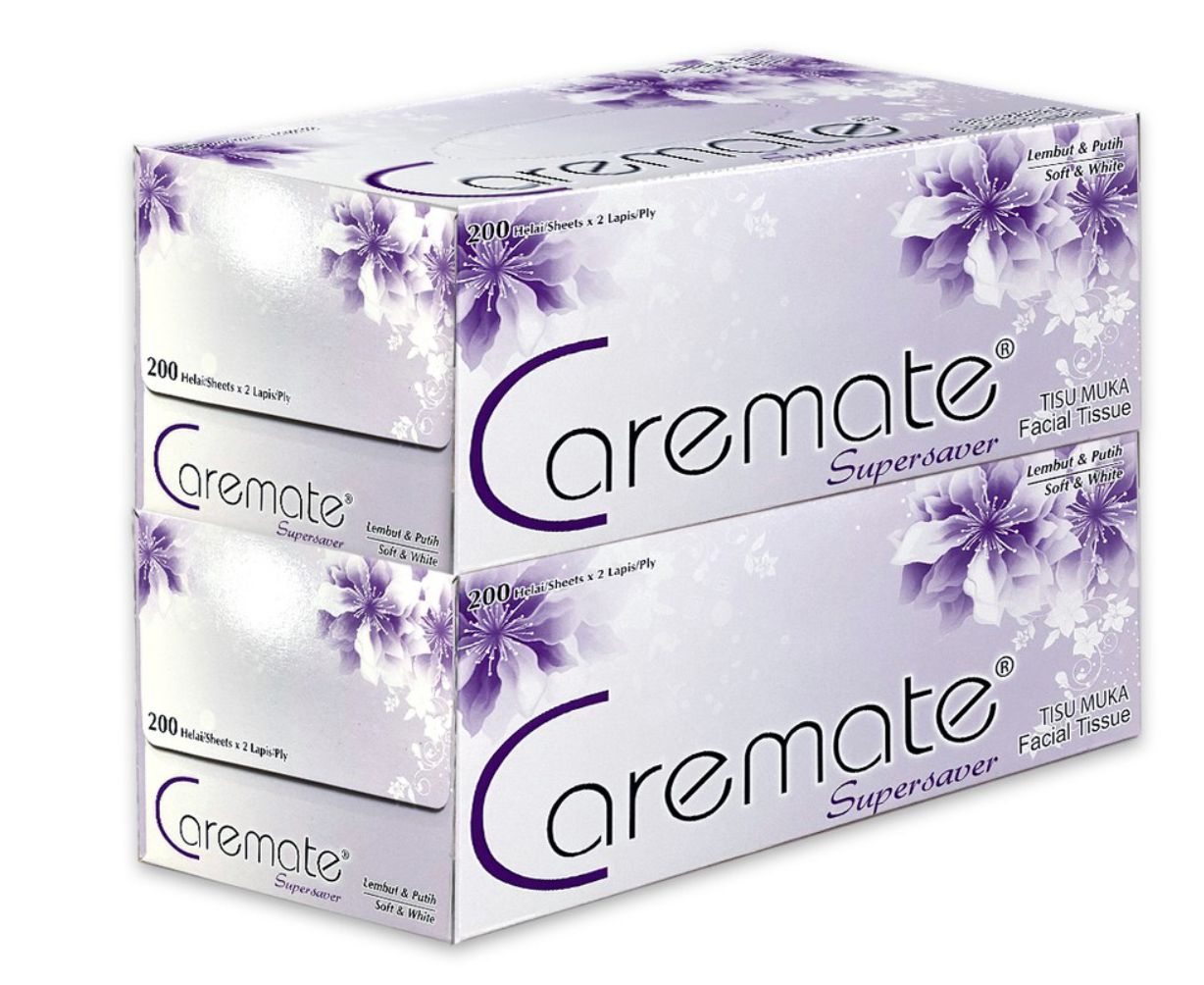 Caremate Facial Tissue 200's x 2 Ply