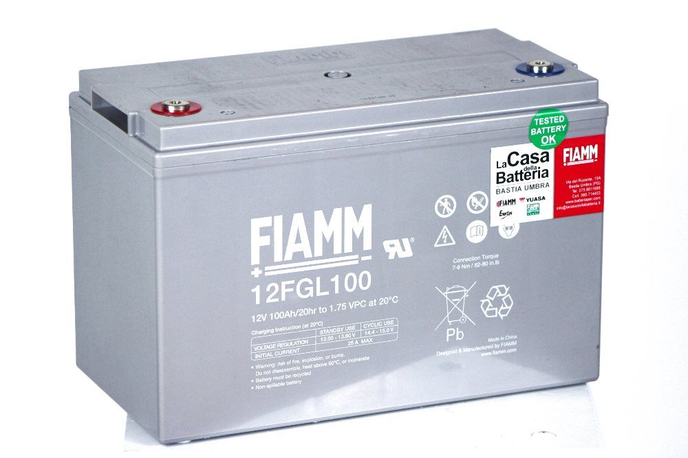 FIAMM *Fiamm 12V 12FGL100 Sealed Lead Acid Battery - 100Ah