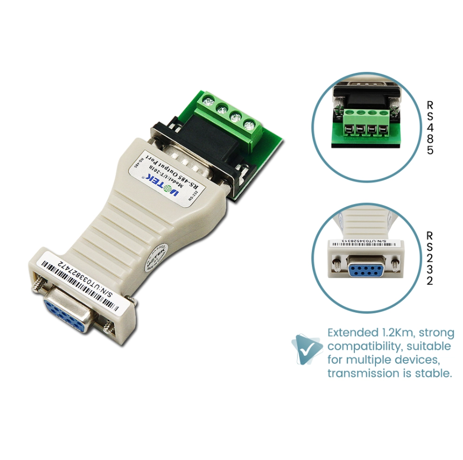 UTEK RS232 DB9 (FEMALE) PORT TO RS422/485 DB9 (MALE) SERIAL CONVERTER
