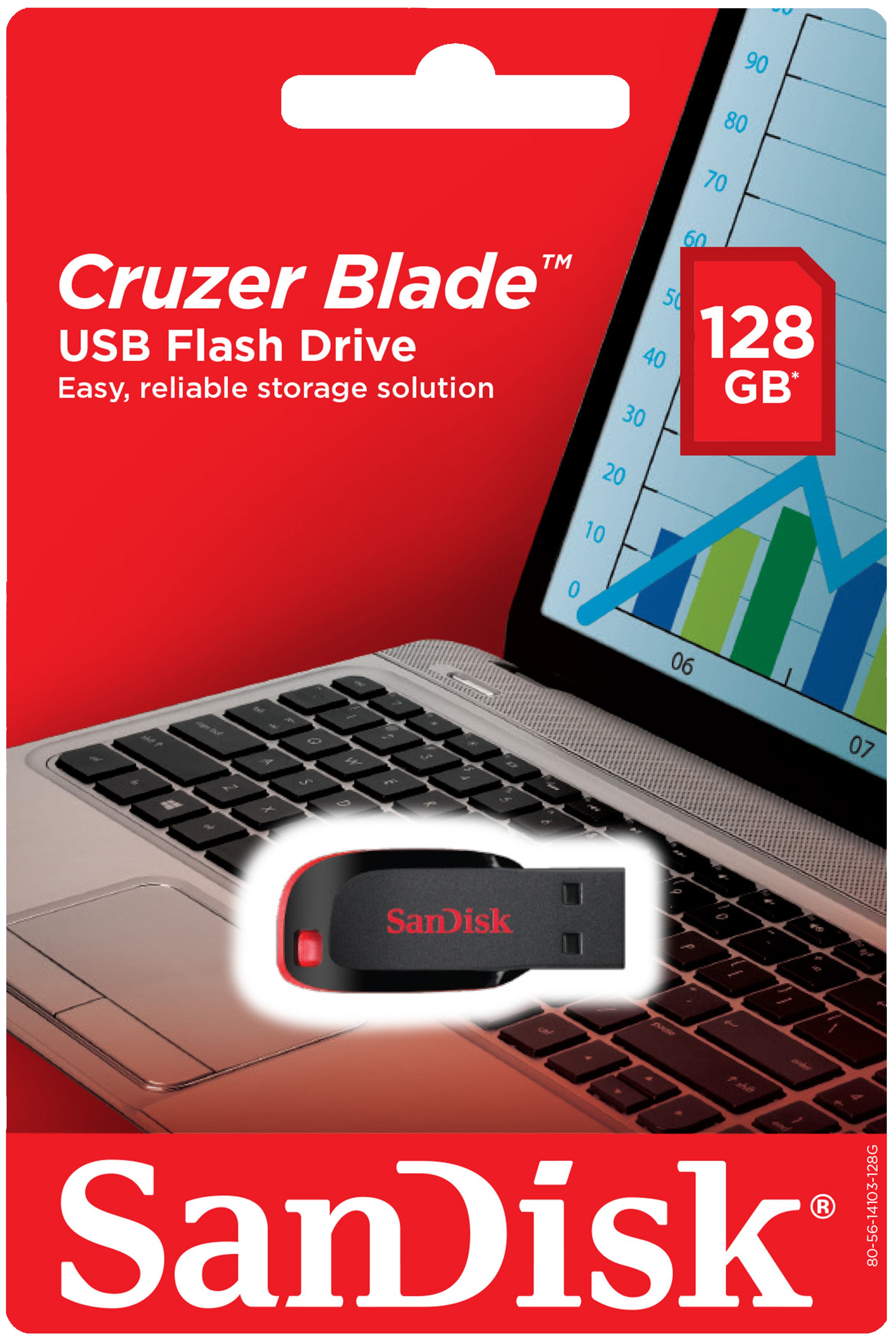 SanDisk Cruzer Blade USB Flash Drive CZ50 128GB