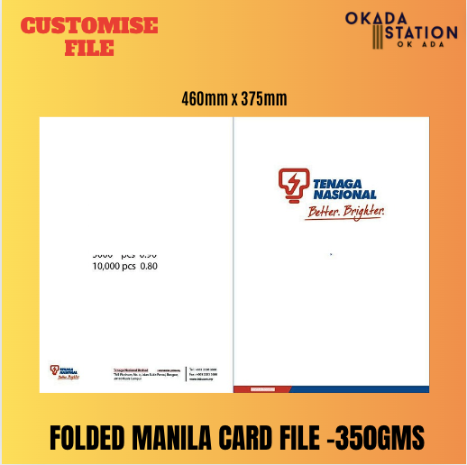 OK CUSTOMISE FILE / MANILA CARD FOLDED FILE -350GMS / PRINTING FILE / FOLDED FILE