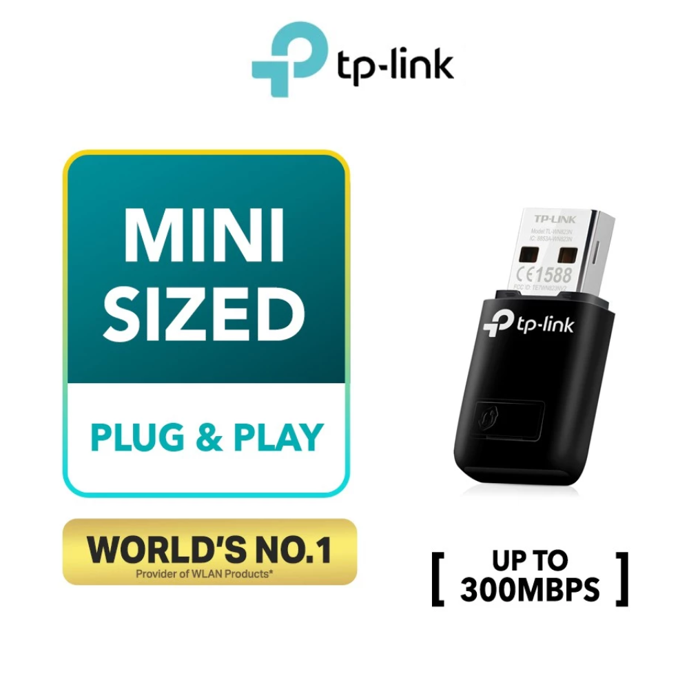 TP-Link TL-WN823N Mini Wireless N300 Wifi USB Adapter With Soft AP For PC / Desktop / Laptop