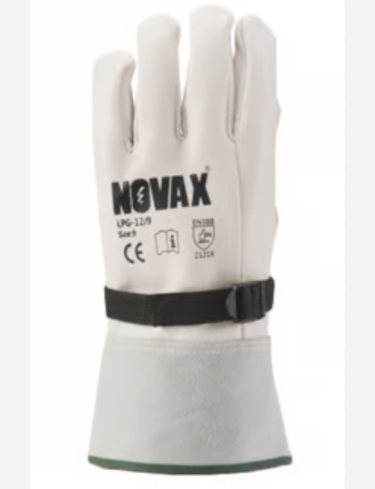 NOVAX 12″ White Leather Glove Protector for Electrical Insulation Rubber Gloves