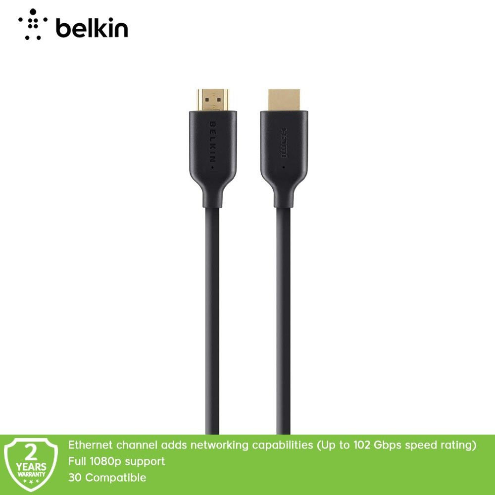 Belkin Gold-Plated High-Speed HDMI Cable with Ethernet 4K Ultra HD Compatible (5M) F3Y021bt5M