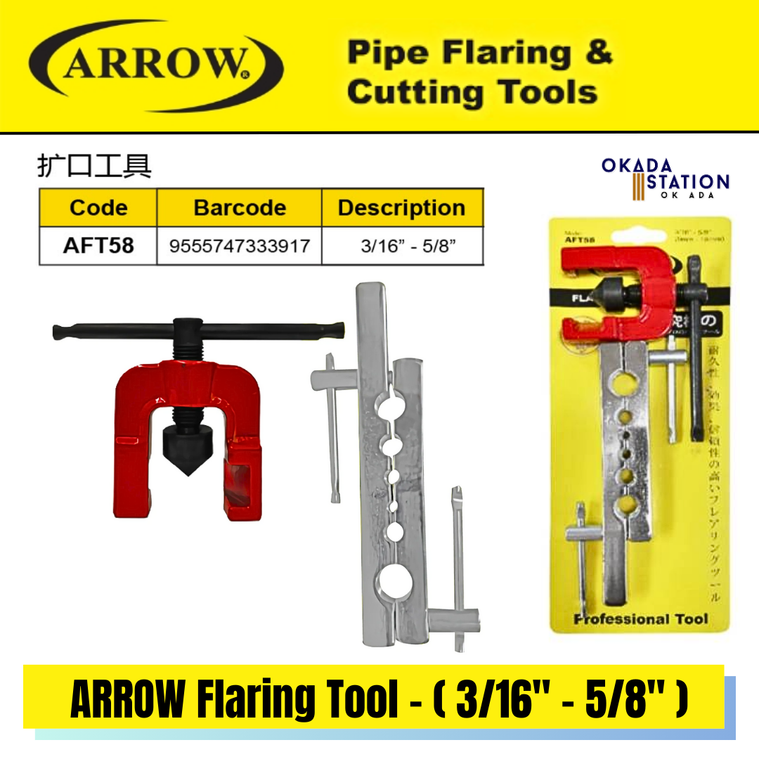 ARROW Flaring Tool (3/16" - 5/8" ) - AFT58 / ARROW Flarig Tool / Pipe Flaring & Cutting Tool / Tubing Flaring Tool / Copper Flaring Tool / 3/16" - 5/8" / Service Tools & Equipment / Flaring Tool / Plumbing tools / Hand Tools / AFTS