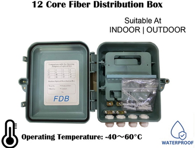 12 CORE OUTDOOR HIGH QUALITY POLYPROPYLENE MATERIAL FIBER DISTRIBUTION BOX – FDB301