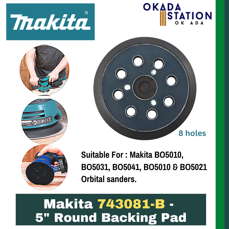 Makita 743081-B - 5" Round Backing Pad / Backing Pad / Hook & Loop Backing Pad / Sanding pad / Sanding Backing Pad