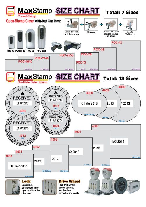 MAXSTAMP DIE PLATE DATER STAMP