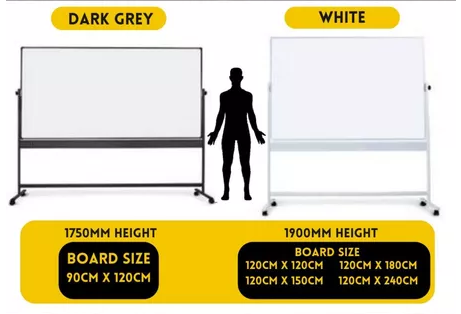 Whiteboard Magnetic with Roller Stand Heavy duty 4X4