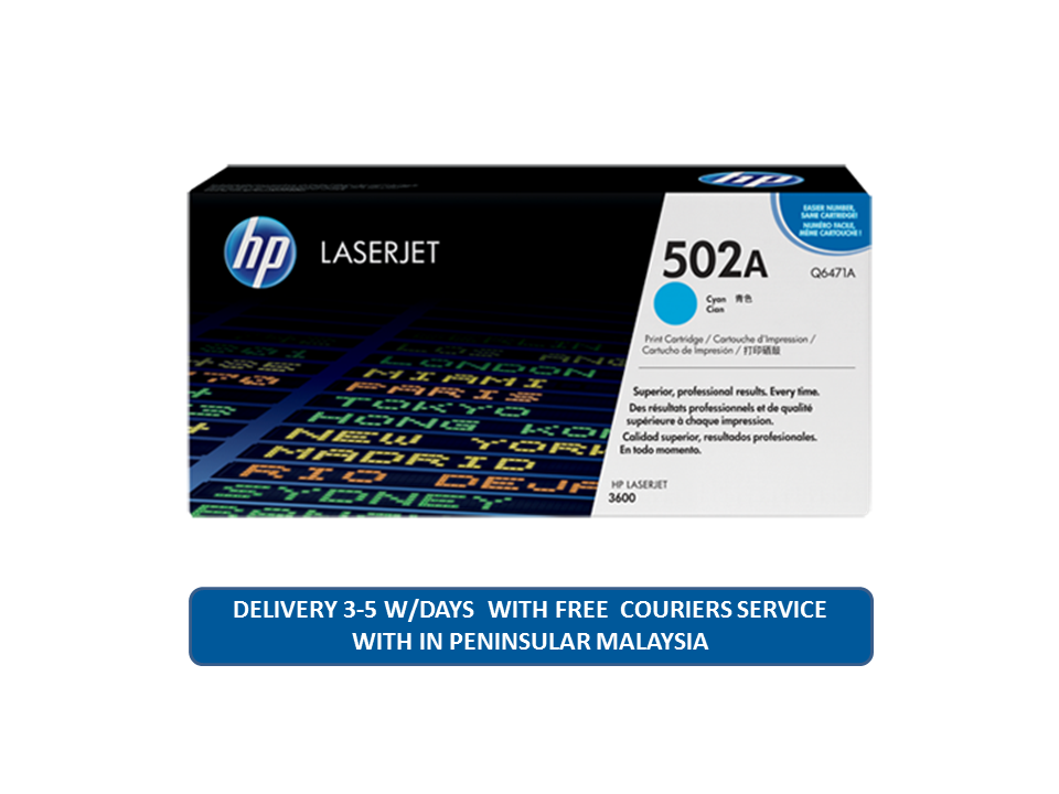 HP 502A Cyan Original LaserJet Toner Cartridge (Q6471A)